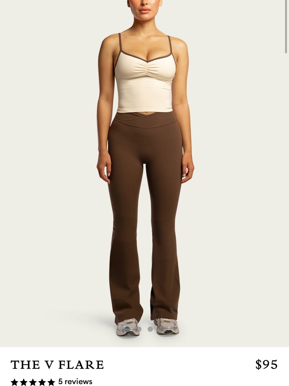 V-Flare High-Rise Bootcut Pants in Brown
